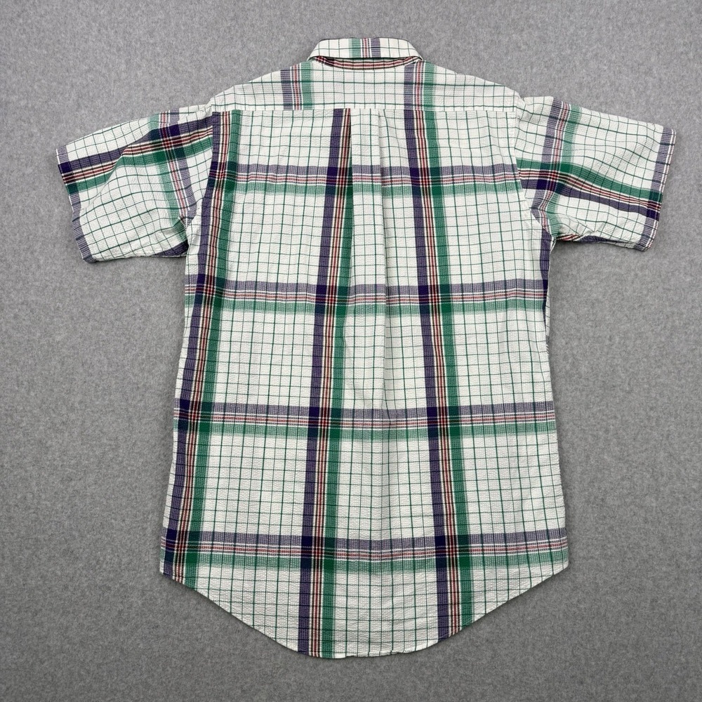 Polo Ralph Lauren Shirt Mens Medium White Green‎ Label Seersucker Preppy Cotton - Picture 5 of 11